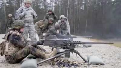 Context: american army presenting new guns to german army