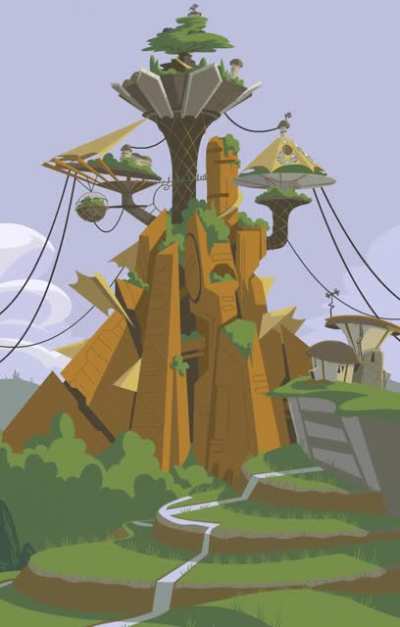 [OC] Welcome to Sun City! One minute of Solarpunk scenery, ideas and vibes. (Updated Earth Day Animation)