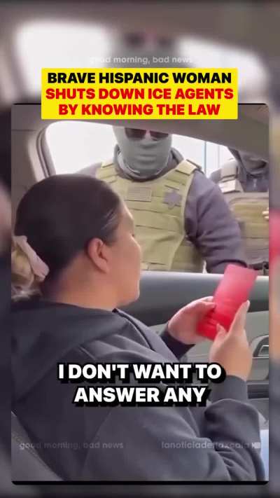 By ICE to wrongfully detain this woman who knows her rights