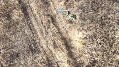 Russian Infantry targeted by Drone dropped Grenades of the BUAR 110th Brigade. Ukraine, Avdiivka, November 2023.
