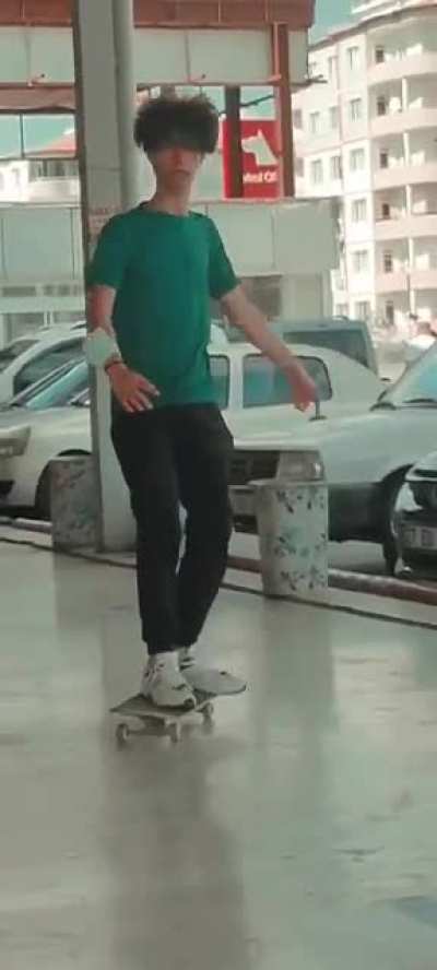 My friend's first time skating