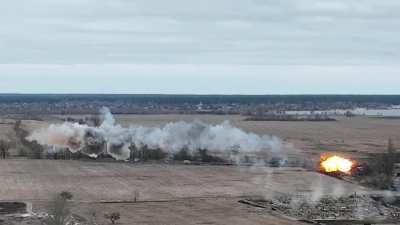 Russian battle helicopter destroyed. Location unknown.