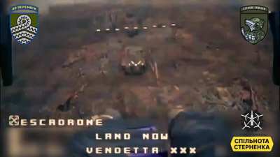 Interesting view of new dual-RPG loadout being used with (some) UA FPV 'kamikaze' drones, seen here destroying several Russian vehicles in the Avdiivka area. Feb. 13 post, original audio