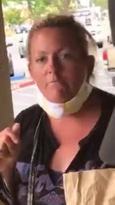 Racist shoplifter mad cuz she's not allowed on the property