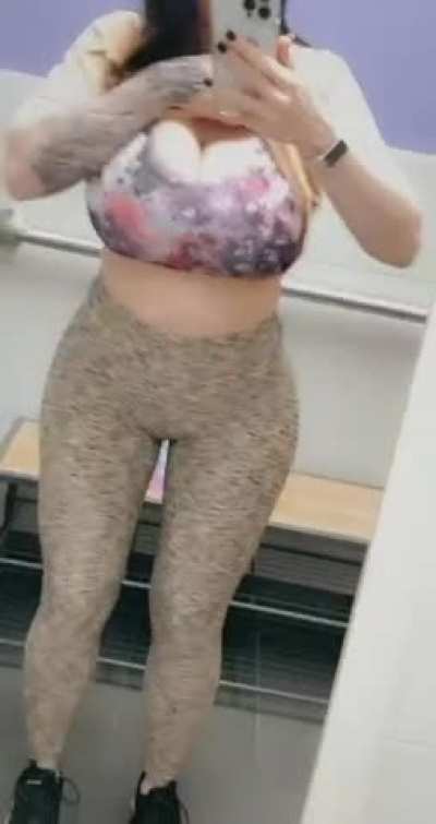 Can't wait to get stretched out by my trainer after my workout [reveal]