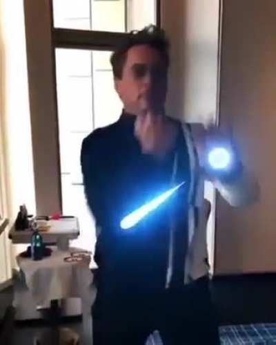 Robert Downey Jr. Dancing (With Neon Effects)