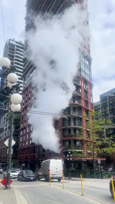 Woodward’s Showing Up the Gastown Steam Clock