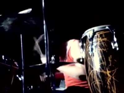 John Bonham of Led Zeppelin going ballistic as usual during his solo of 