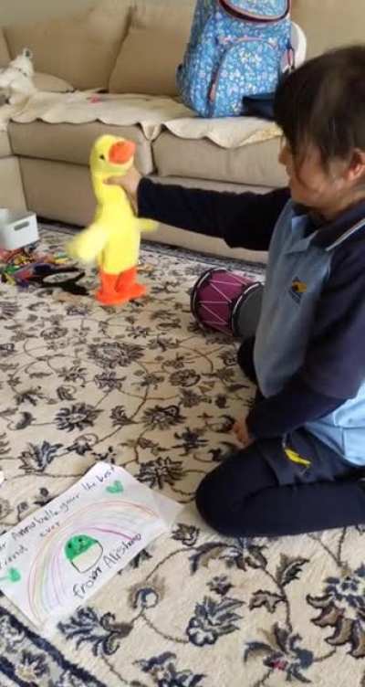 My sister was given a toy that responds to sound...So the best way to make it walk is obviously through screaming.