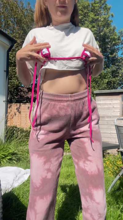 I always thought I had small boobies but this micro bikini says otherwise 