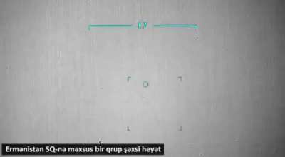 Azerbaijan shooting Armenian infantry with Bayraktar. (14.09.2022)