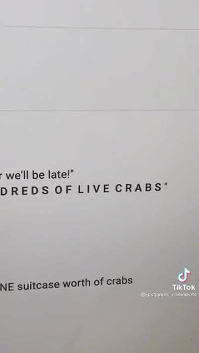 Hundreds of live crabs