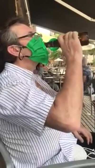 How to drink a beer with a mask on? This