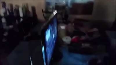 BBC TV licence goon enters house to check for a working TV while the homeowner isn't even in, just his son who is home alone.