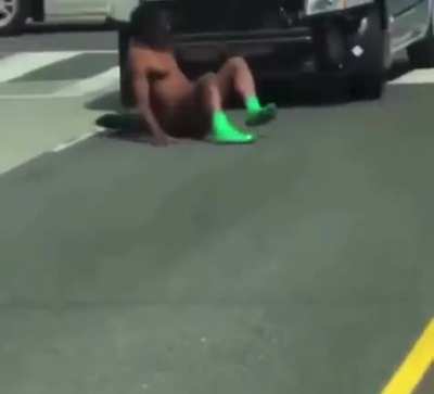 Man on PCP rips off cars bumper (Wash. D.C)