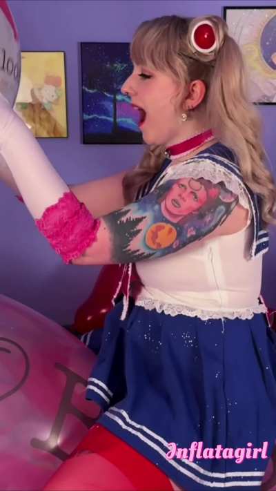 Sailor Moon playing on an airship balloon by Infla<wbr>tagir<wbr>lxoxo