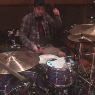 Tyler playing drums
