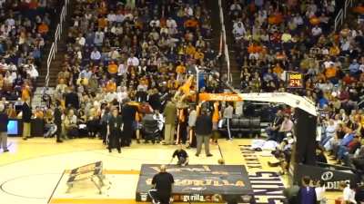 He really threw himself into that dunk