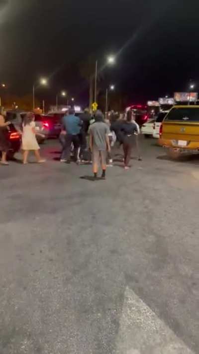 Brawl at the famous “Welcome to Las Vegas” sign ends in two brutal sucker punch KO’s and a head stomp.