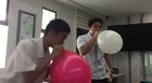 My friend caught me harassing an innocent balloon