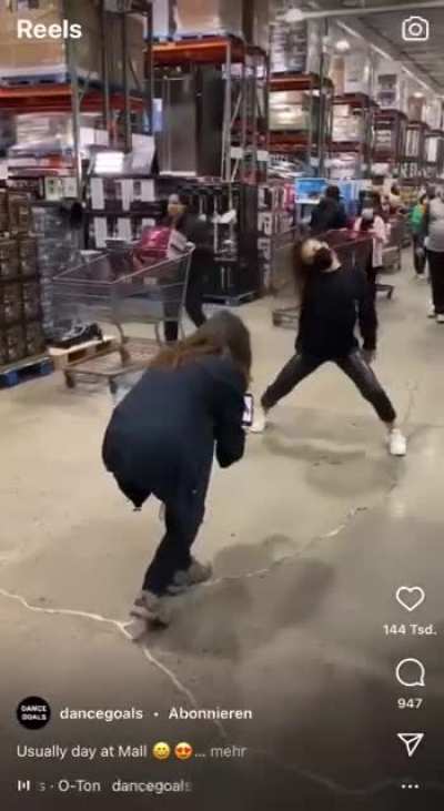 Casually dancing at the mall