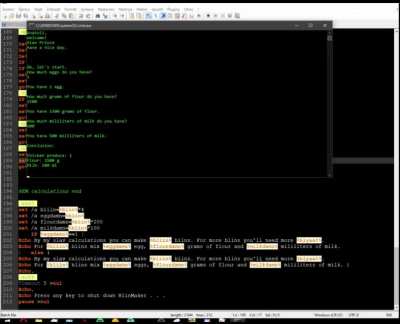 I made Blin Maker program in Batch File (no programing experience)