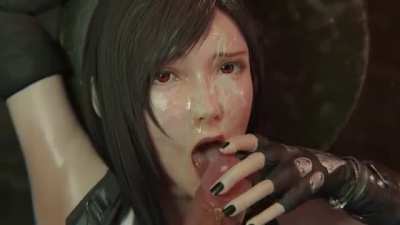 Tifa has her pretty face covered in cum (Bulg<wbr>ingSe<wbr>npai) [Final Fantasy 7]
