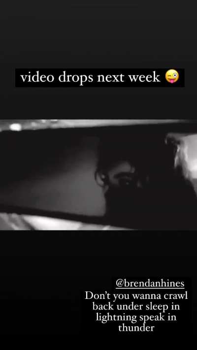 Tatiana in the music video for Brendan's new song Sleep in Lightning, releasing April 26th (via Tat's Instagram stories)