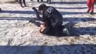 Bully gets kicked in the head