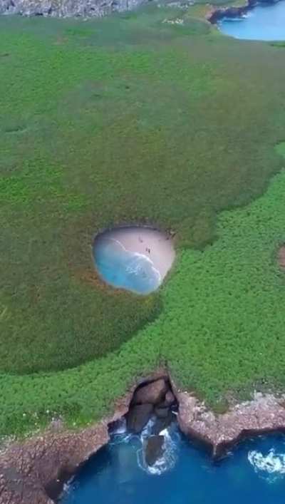 Hidden beach in Marieta Islands