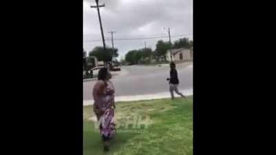Guy punches his girl,then stomps out her windshield, falls through her sun roof.
