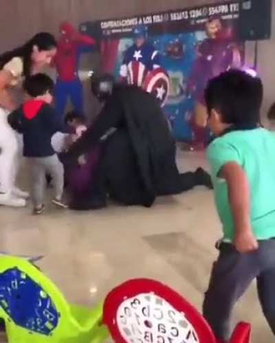 Who needs the Avengers if you have a large group of children.