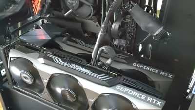 Two RTX 3090 cards combine with NVlink bridge on Intel main broad.