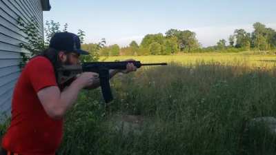 As promised, 10 round mag dump of my m16 with a 410 upper with sound. The recoil caused my stock to collapse!