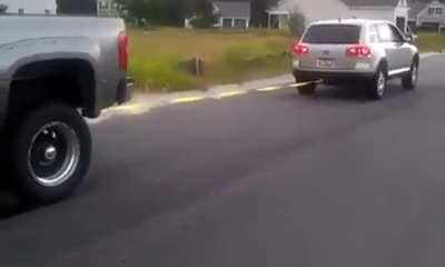 Weakest stock hatchback vs strongest lifted truck