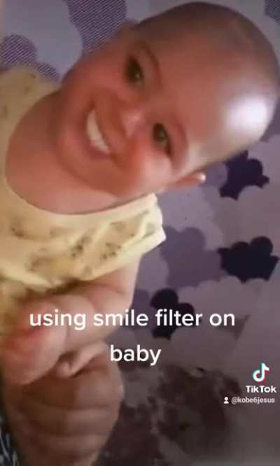 Smile filter on baby
