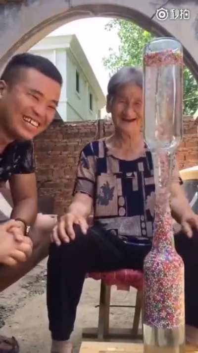 Just cheering up grandma with this little trick.