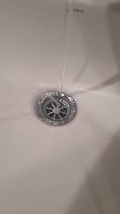 The way the water hits the drain