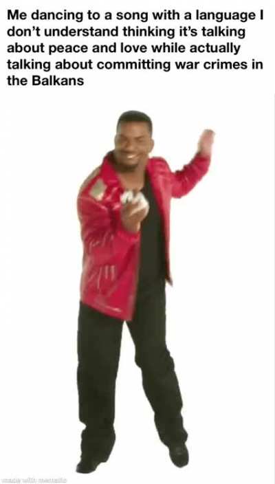 Guy in red dancing