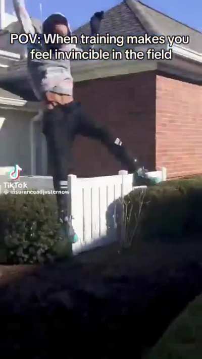 Doing a flip off a roof