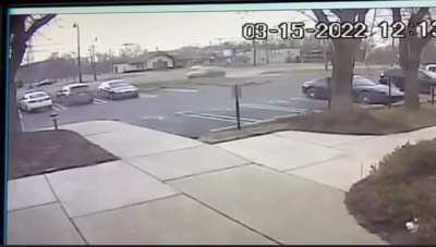 Completing a stunt jump on the way to work