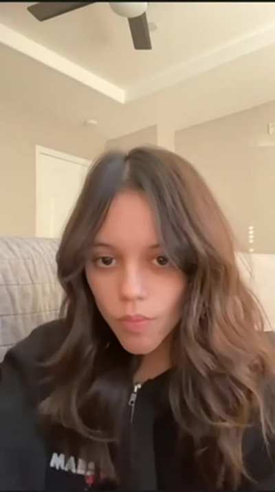 Jenna Ortega Getting Her Hair Ready Before She Gives You Head