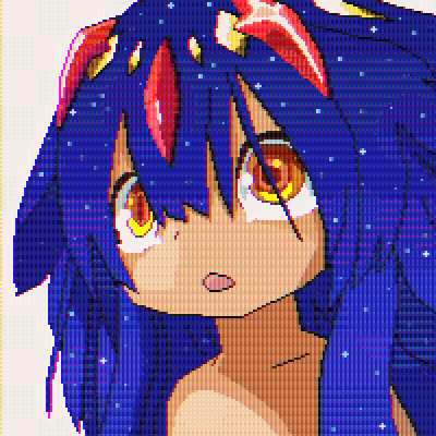 A pixelart I made of Faputa Made in abyss in a cosmic style, I hope you like it!