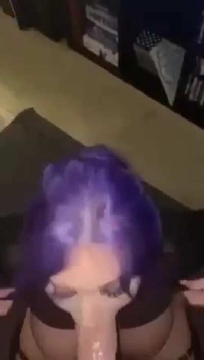 purple hair blowjob