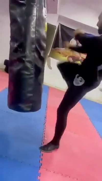 When you kick a punching bag