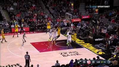 [Highlight] Trae Young tosses the lob off the backboard to Clint Capela