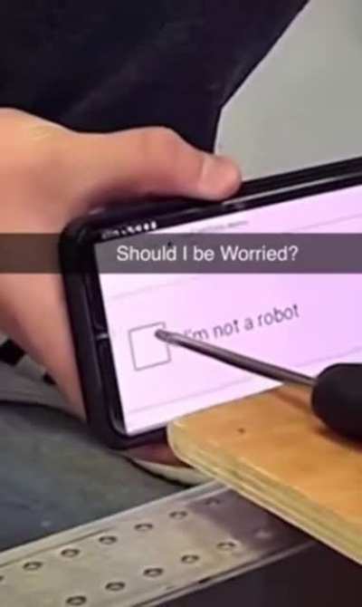 Guys, he’s clearly not a robot