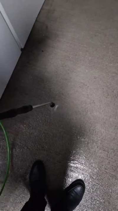 The concrete pavement at the carwash 