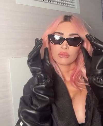 Dressed in black for event in Las Vegas | IG post February 2024