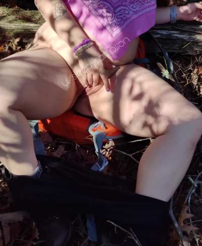 Pulled off the trail to play with my piercing